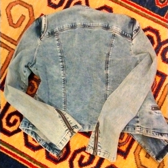 ROMEO & JULIET COUTURE- Jeans Studded Moto Jacket Size M - Picture 6 of 6